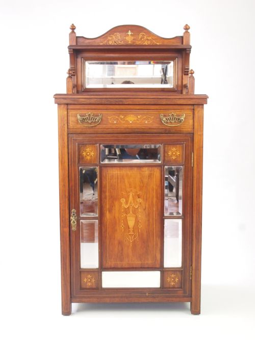fig 1. Antique Late Victorian Rosewood Cabinet / Cupboard