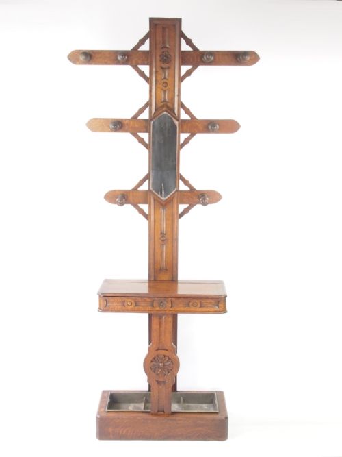 Antique Victorian Oak Hall Stand / Stick Stand / Umbrella Stand