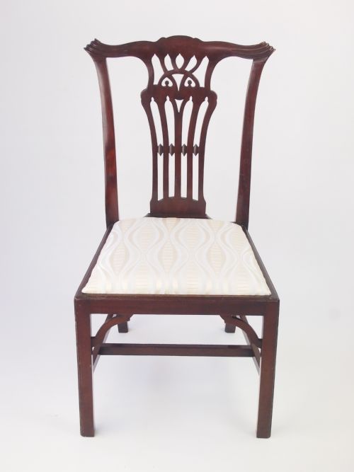 fig 1. Set 4 Edwardian Chippendale Revival Dining Chairs