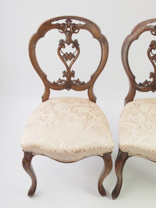 fig 1. Pair Antique Victorian Balloon Back Chairs