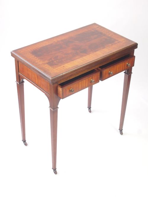 fig 1. Antique Edwardian Mahogany Card Table