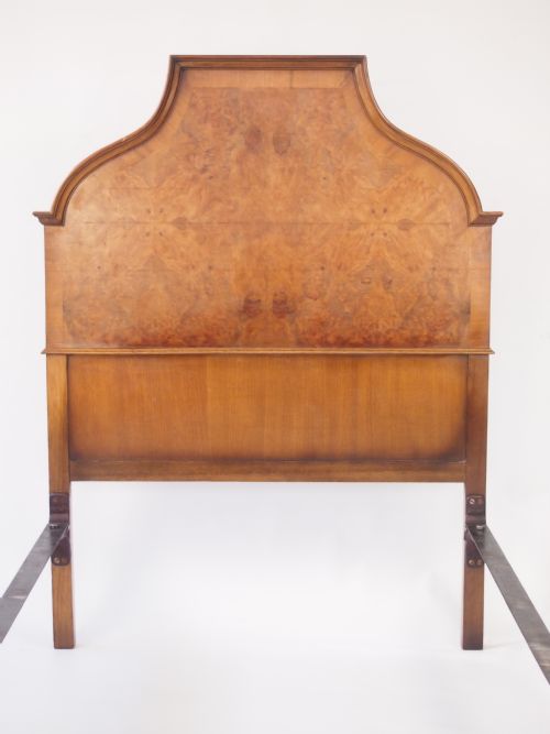fig 1. Pair Vintage Burr Walnut Single Beds