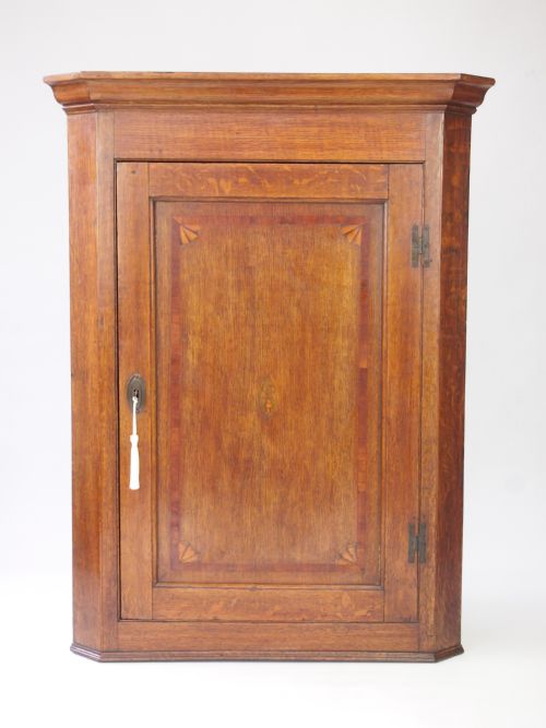 Antique Georgian Oak Corner Cupboard - George 3rd Hanging Cabinet