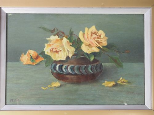 fig 1. Antique Edwardian Oil Painting Dated 1909