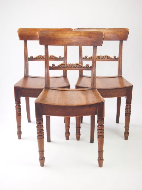 Set 3 Antique Regency Mahogany Chairs