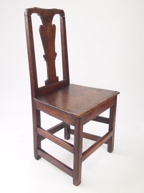 fig 1. Antique 18th Century Oak Side Chair
