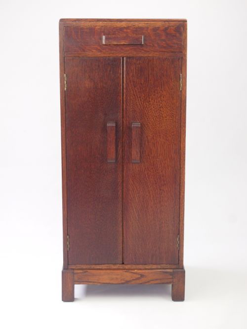 Tall Vintage Oak Music Cabinet / Hall Cupboard