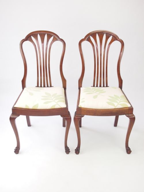 Pair Mahogany Side Chairs Circa
