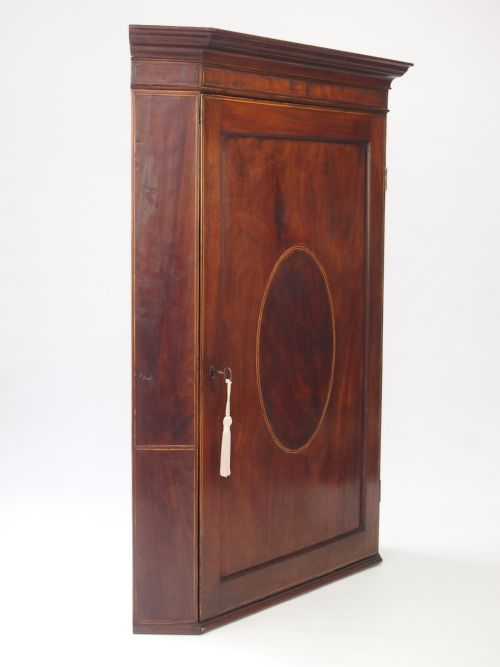 fig 1. Georgian Mahogany Corner Cupboard Circa 1800