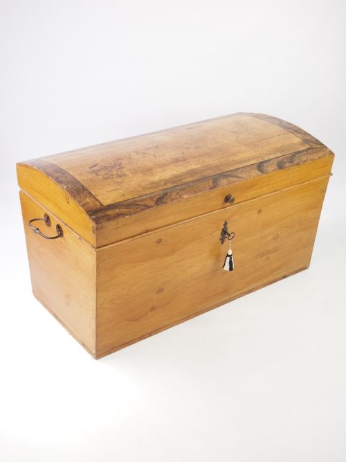Large 19th Century Continental Dome Top Trunk / Coffer