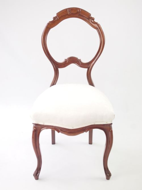 fig 1. Antique Balloon Back Chairs - Set 6 Mahogany Dining Chairs