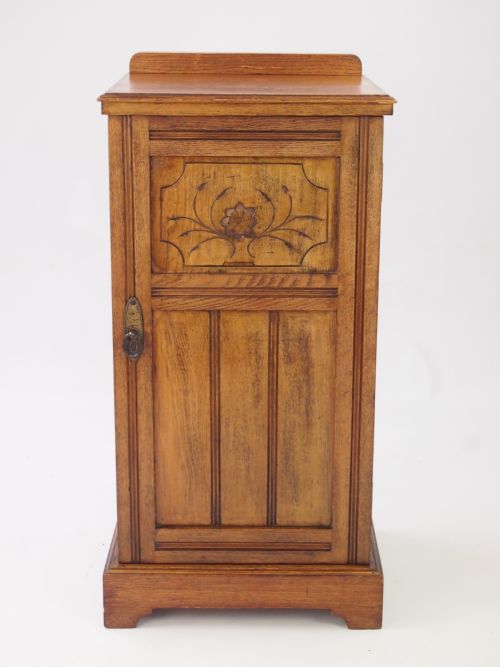 Antique Edwardian Ash Bedside Cabinet / Hall Cupboard