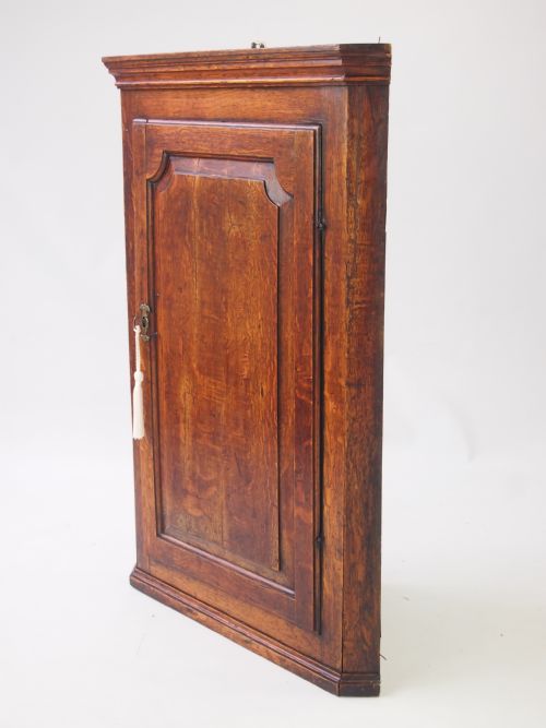 fig 1. Small Georgian Oak Hanging Corner Cupboard