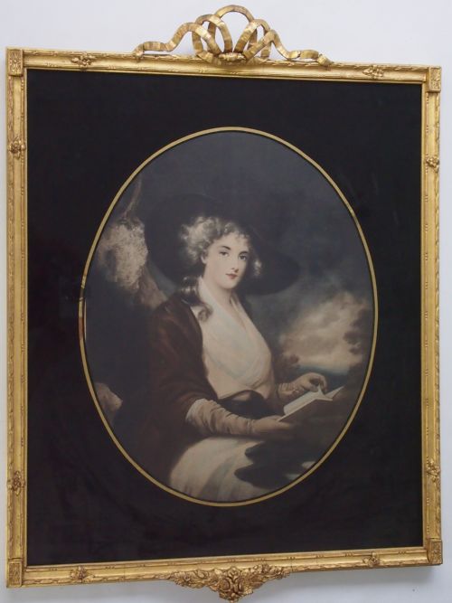 Large Antique Edwardian Gilt Frame with Print