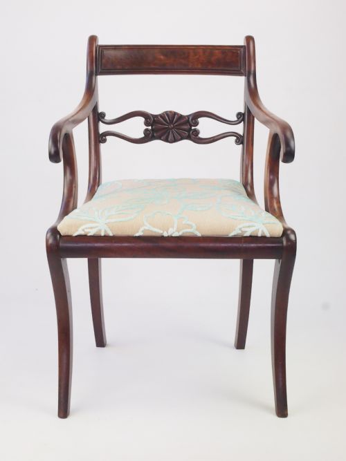 Antique Regency Mahogany Open Armchair