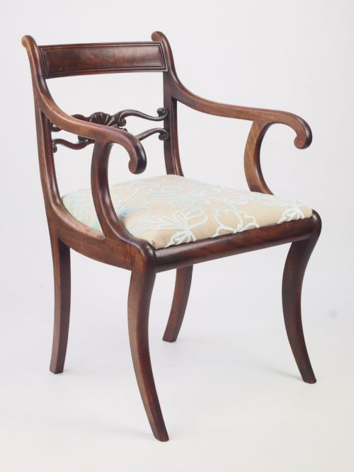 fig 1. Antique Regency Mahogany Open Armchair