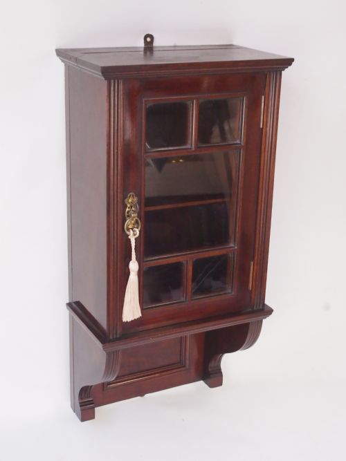 Antique Edwardian Mahogany Hanging Cabinet / Cupboard
