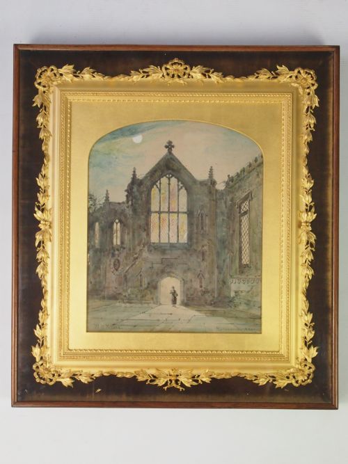 Signed Victorian Watercolour in Ornate Boxed Gilt Frame