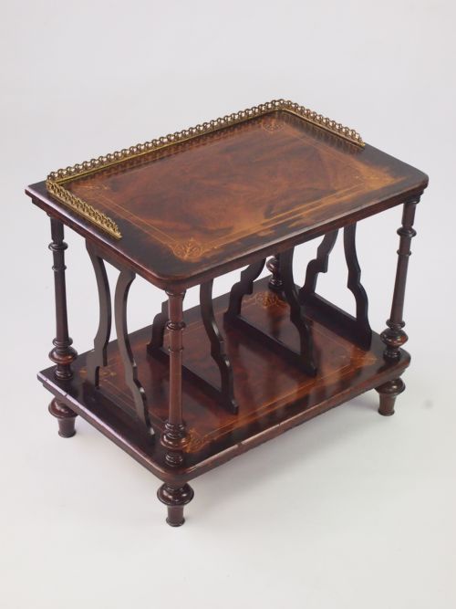 Victorian Rosewood Canterbury / Whatnot with Makers Label