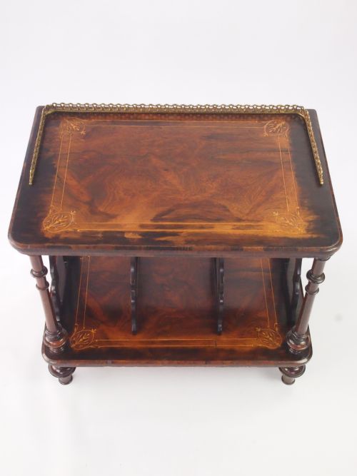 fig 1. Victorian Rosewood Canterbury / Whatnot with Makers Label