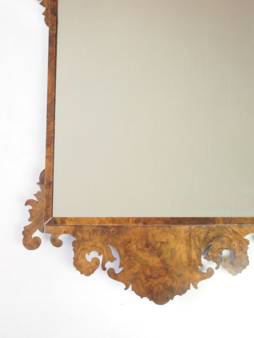 fig 1. Antique Victorian Walnut Fretwork Wall Mirror with Label