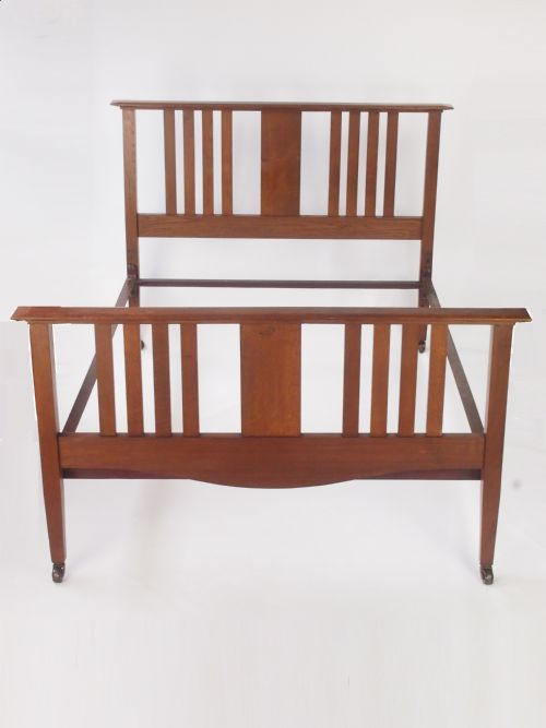 Antique Edwardian Oak Double Bed