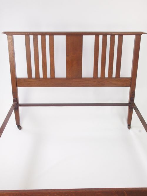 fig 1. Antique Edwardian Oak Double Bed