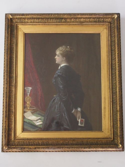 Antique Print of a Lady in Gilt Frame