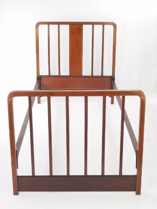 Pair Antique Edwardian Single Mahogany Beds