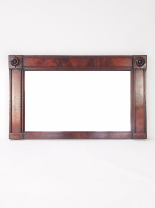 Antique Victorian Mahogany Overmantle Mirror