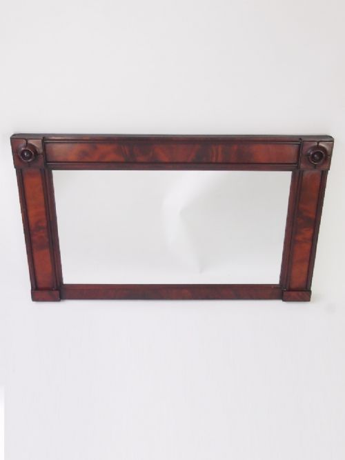 fig 1. Antique Victorian Mahogany Overmantle Mirror