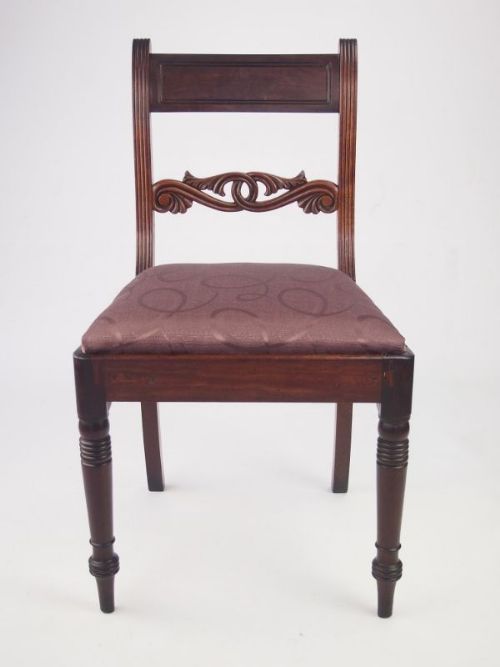 fig 1. Pair Antique Regency Mahogany Side Chairs