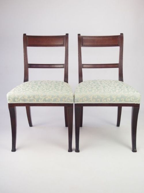 Pair Antique Regency Mahogany Side Chairs