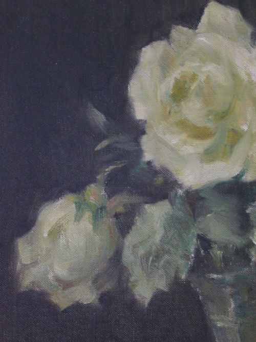 fig 3. Owen Bowen ROI (1873-1967) Oil Painting Roses in a Vase