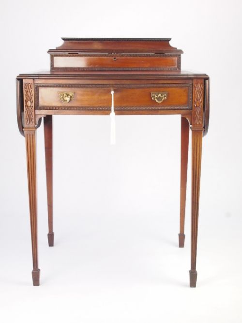 fig 1. Small Antique Mahogany Ladys Writing Desk / Davenport