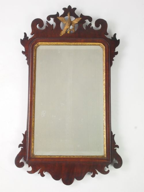 Antique Georgian Mahogany Fretwork Mirror