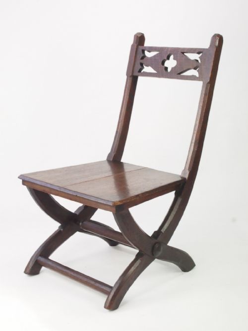 Antique Victorian Gothic Revival Hall Chair