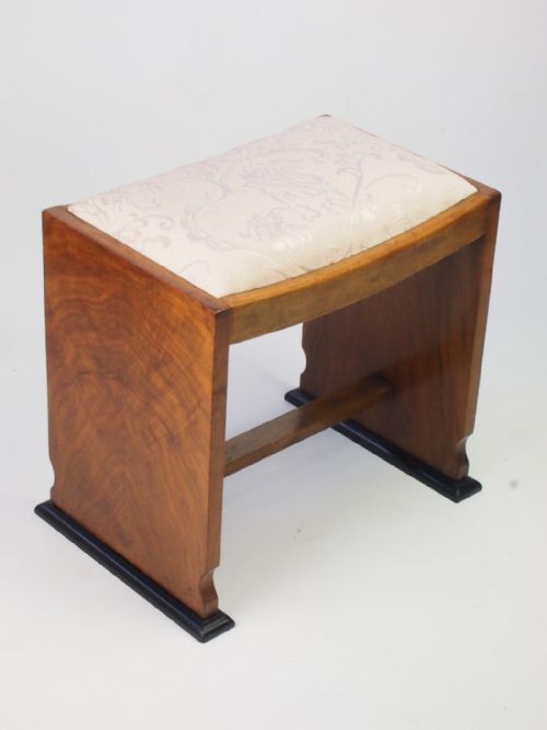 fig 1. Art Deco Walnut Dressing Table Stool / Piano Stool