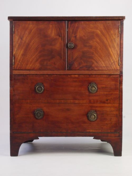 Antique Regency Mahogany Side Cabinet - Georgian Cupboard