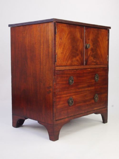 fig 1. Antique Regency Mahogany Side Cabinet - Georgian Cupboard