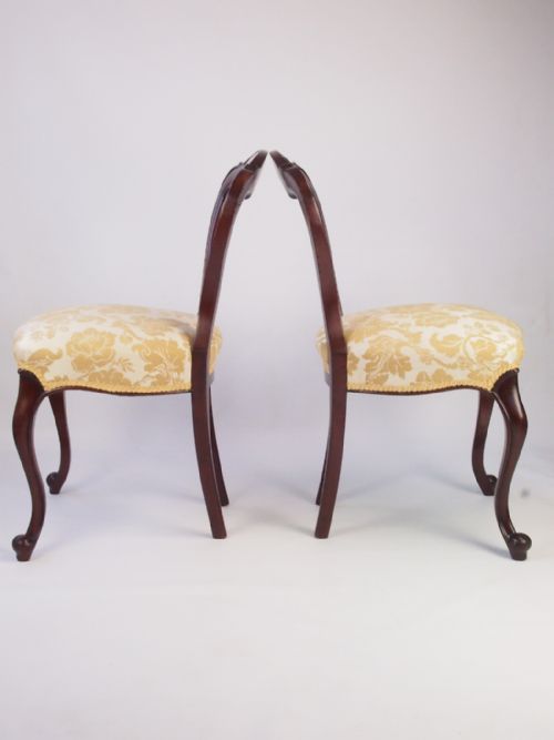 fig 1. Pair Antique Victorian Mahogany Balloon Back Chairs