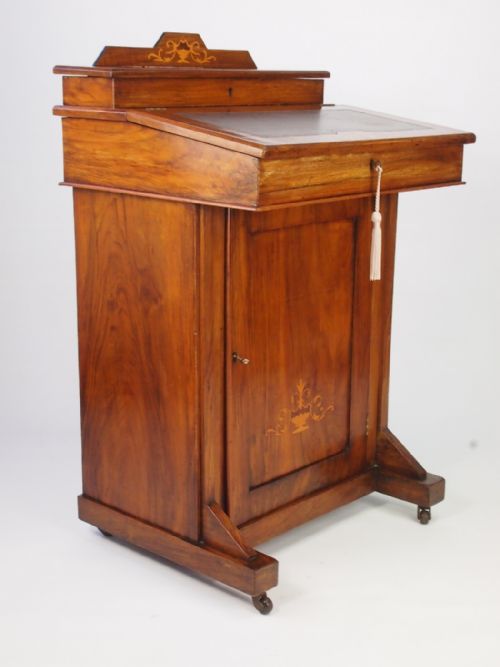 fig 1. Late Victorian Walnut and Inlaid Davenport