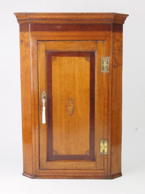 Antique Georgian Oak Corner Cupboard Cabinet