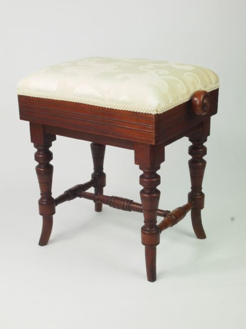 Victorian Rise and Fall Piano Stool with Makers Stamp