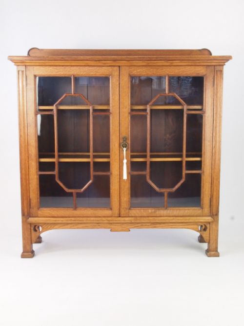 Edwardian Oak Bookcase Cabinet by Christopher Pratt