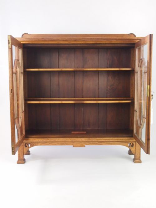fig 1. Edwardian Oak Bookcase Cabinet by Christopher Pratt