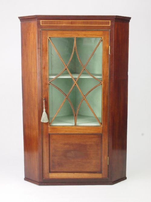 Georgian Mahogany Corner Cupboard Cabinet