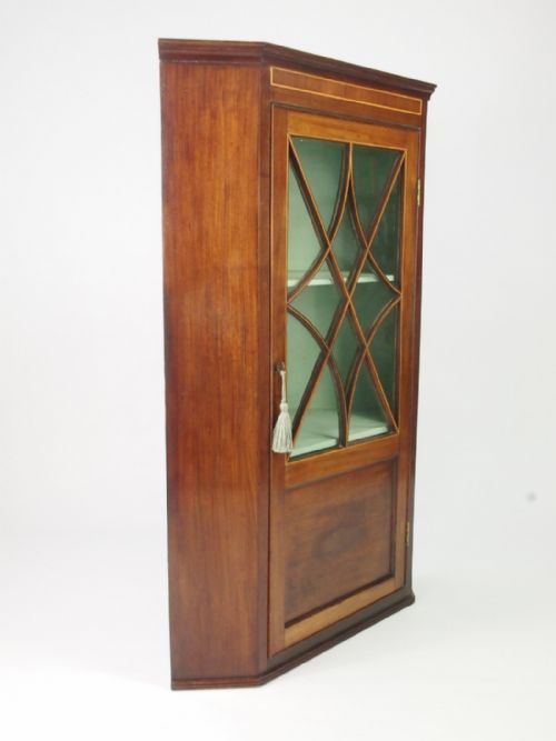 fig 1. Georgian Mahogany Corner Cupboard Cabinet