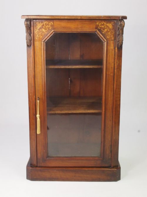 Antique Victorian Walnut Pier Cabinet / Bookcase