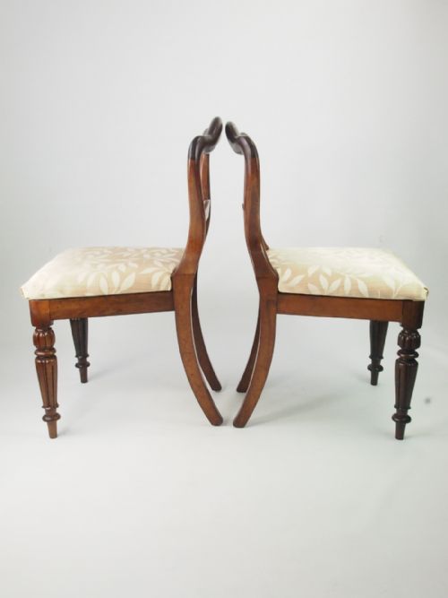 fig 1. Pair Victorian Rosewood Ballon Back Side Chairs with Makers Stamp